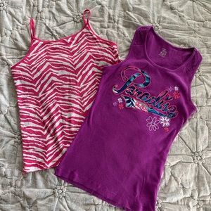 Lot of 2 Girls Tank Tops, Pinks & Purple, Size XL